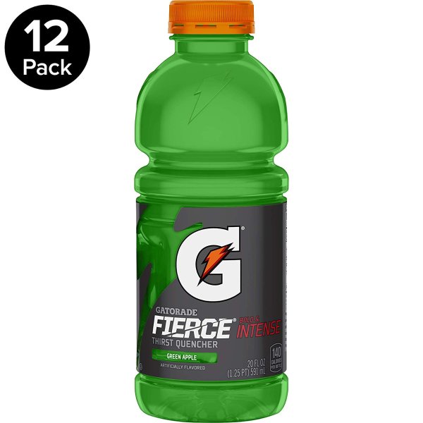 Fierce, Green Apple, 20 Ounce Bottles (Pack of 12)