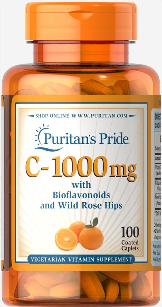 Vitamin C-1000 mg with Bioflavonoids & Rose Hips 100 Caplets | Top Sellers Supplements | Puritan's Pride