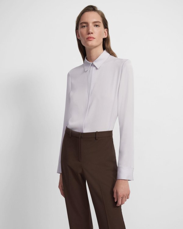 Fitted Shirt in Stretch Silk