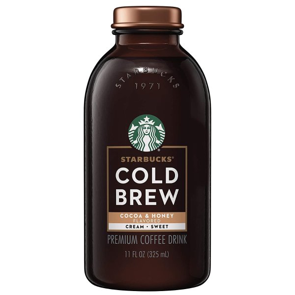 Cold Brew Coffee, Cocoa & Honey with Cream, 11 Fl oz Glass Bottles, 6 Count
