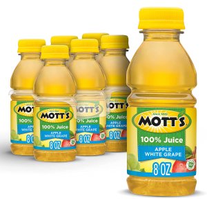 Mott's Apple White Grape 100% Juice, 8 Fluid Ounce Bottle, 6 Count