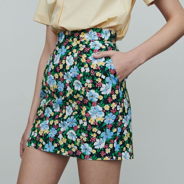 JIKAEL Short skirt with floral print