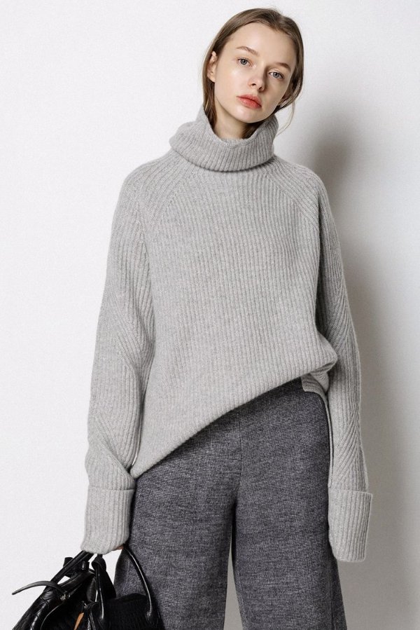Cashmere Antonella Grey Sweater CRTP0168