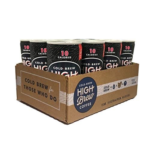 High Brew Cold Brew Coffee, Black & Bold, Dairy Free, 8 Ounce Can (12 Count)