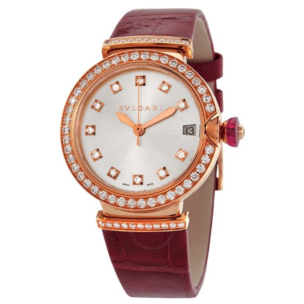 Lvcea Automatic Silver Dial 18kt Rose Gold Ladies Watch 102329