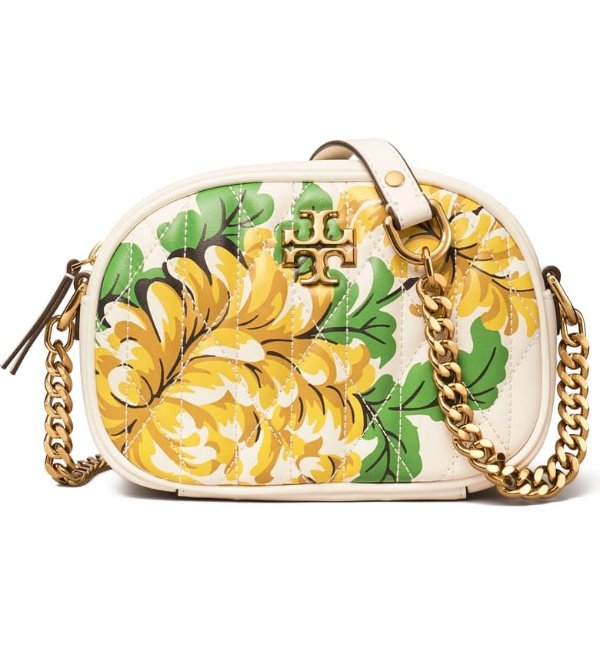Kira Quilted Floral Leather Crossbody Bag
