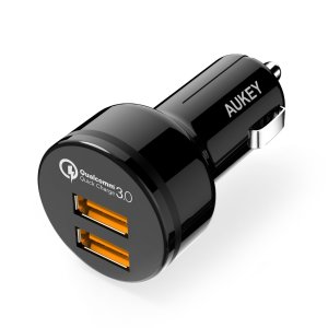 Aukey CC-T8 Dual USB Port Car Charger with Quick Charge 3.0