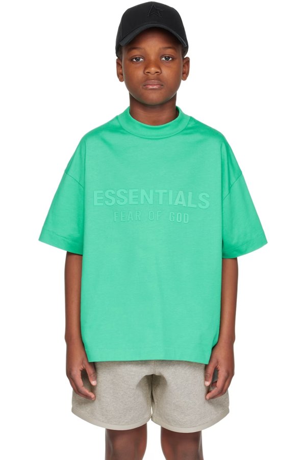 Kids Green Crewneck T-Shirt
