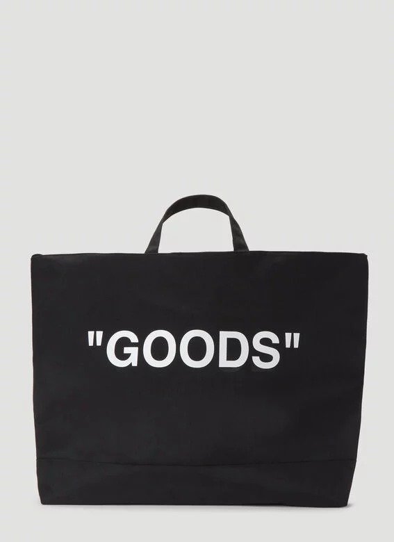 Oversized "Goods" Tote Bag in Black