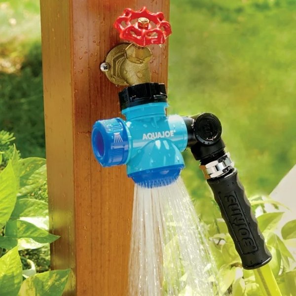 Aqua Joe Multi-Function Outdoor Faucet & Garden Hose Tap Connector