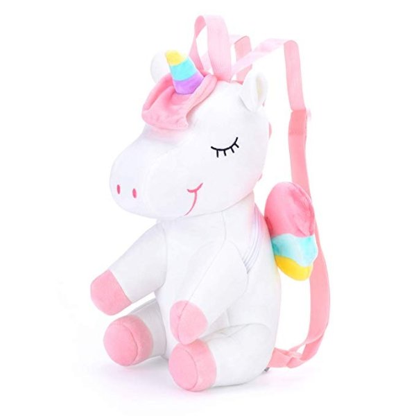Unicorn Backpack for Girls Kids Backpack Plush Toy Gifts for Kids Baby Napkins Bag Snack backpack White 13 Inches