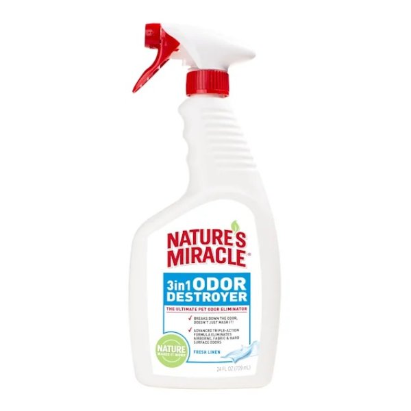 Nature's Miracle Fresh Linen Scent 3-in-1 Odor Destroyer, 24 fl. oz. | Petco
