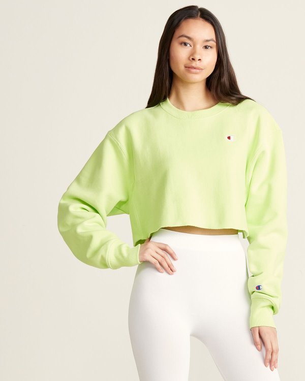 Cropped Reverse Weave Sweater