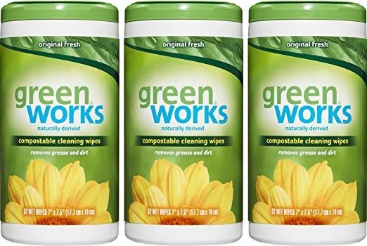 Green Works Compostable Cleaning Wipes, Original Fresh, 186 Wipes