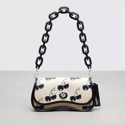 Wavy Dinky Bag In Coachtopia Leather: Cherry Print