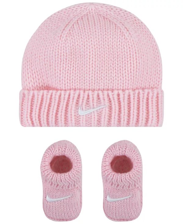 Baby Boys or Girls Cable Knit Hat and Booties, 2 Piece Set