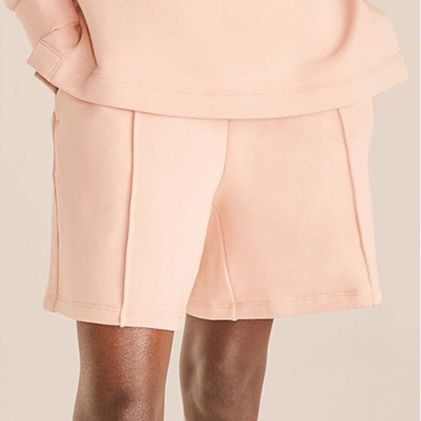 Light Pink Pocket Terry Shorts - Women