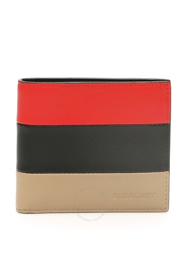 Red Colour-block International Bifold Wallet