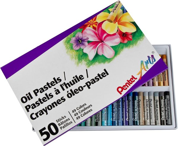 Pentel Arts Oil Pastels, 50 Color Set