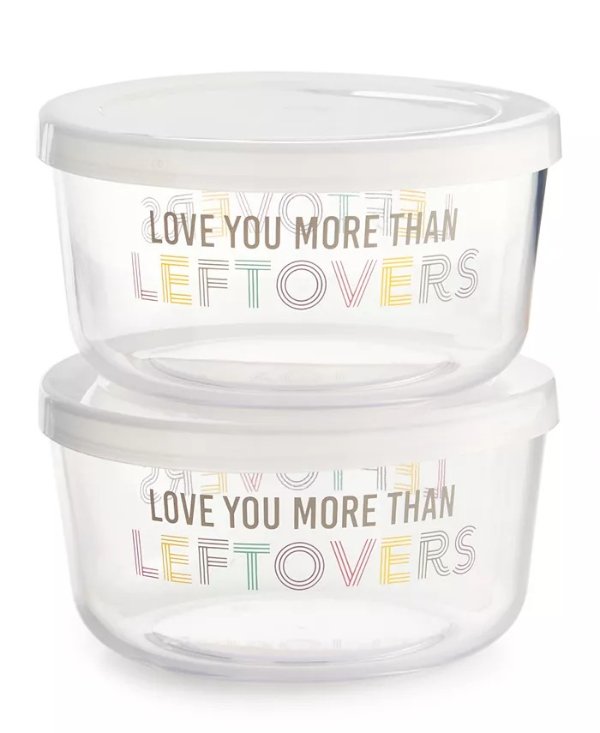 2-Pc. Love Acrylic Food Storage Containers & Lids Set, Created for Macy's