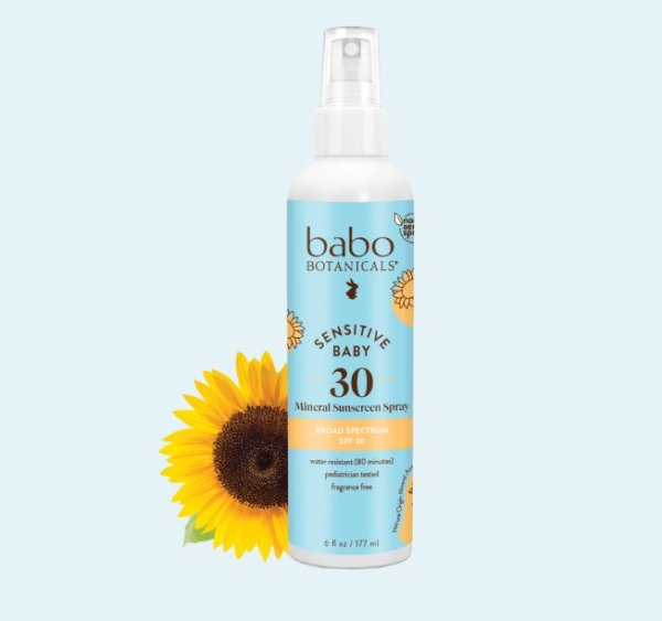 Baby Skin Mineral Sunscreen Pump Spray, SPF 30