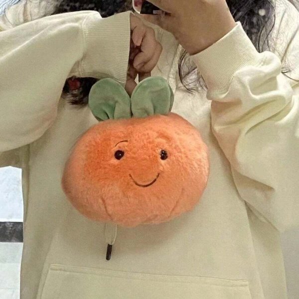 1pc Persimmon Shaped Plush Toy, Cute Expression Cushion, Festival Decoration, Festival Gift | SHEIN USA