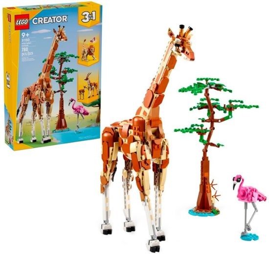- Creator 3 in 1 Wild Safari Animals Set, Giraffe, Gazelles or Lion Toy 31150