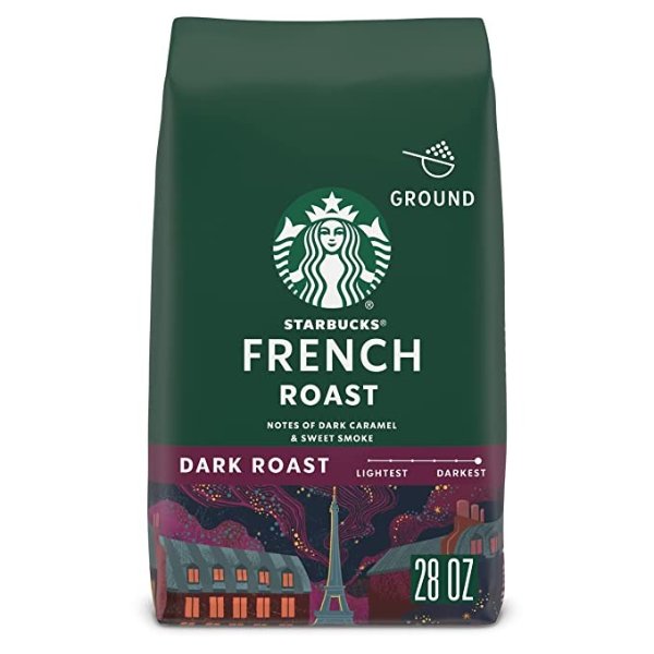 Ground Coffee—Dark Roast Coffee—French Roast—100% Arabica—1 bag (28 oz)