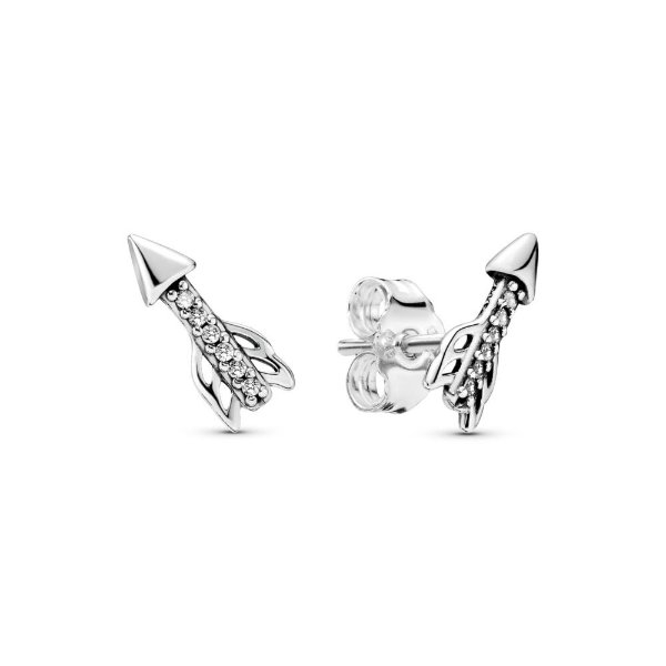 Sparkling Arrow Earrings in Silver