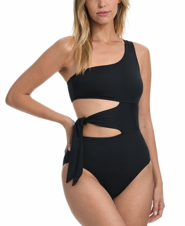Women's Island Goddess One-Shoulder Tummy-Control One-Piece Swimsuit