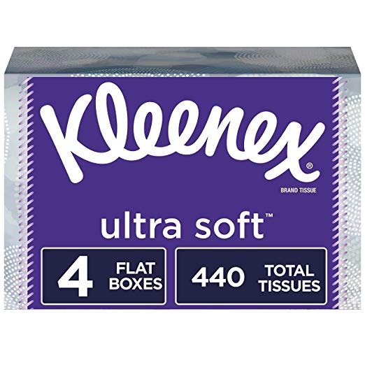 Ultra Soft Facial Tissues, 4 Flat Boxes, 110 Tissues per Box (440 Tissues Total)