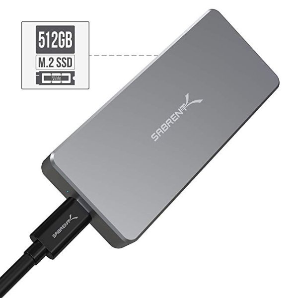512GB Nvme USB 3.1 External Aluminum SSD in Gray (SB-ROCKET-512-EC-NVME)