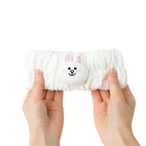 Children Headband - CONY Character Face Wash Plush Figure Hair Band Head Wrap for Kids, White