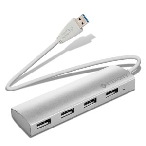 Etekcity USB 3.0 4 Port Portable Aluminum Hub (11" Cable) with Hot Swap