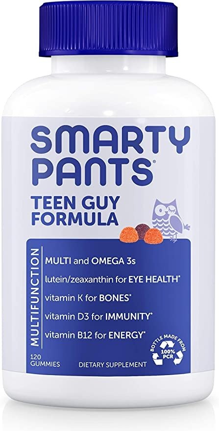 Teen Guy Formula, Daily Multivitamin Gummies: Vitamins C, B12, K, Zinc, & Biotin for Immune Support, Energy, Skin & Hair Support, Assorted Fruit Flavor, 120 Gummies (30 Day Supply)