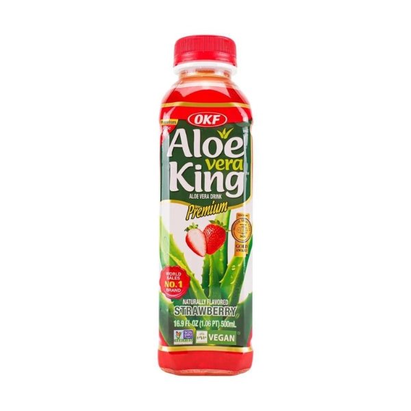 ALOE VERA KING Natural Strawberry Aloe Drink 500ml World Sales NO.1 Brand