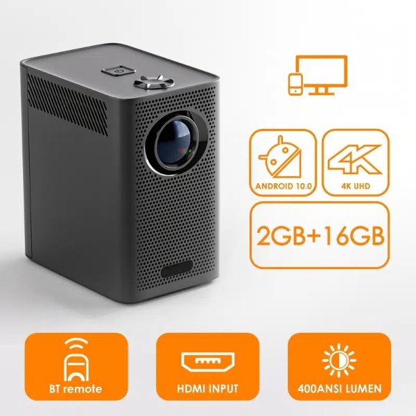 1pc Mini & Smart Portable Movie Projector With Wifi, Compatible With Ios/android/hdmi/usb - Office Products - Temu