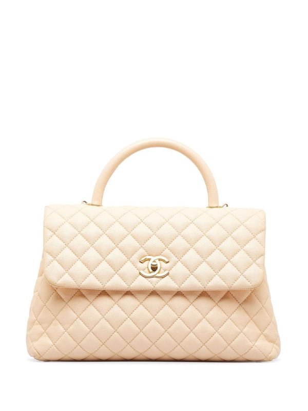 CC diamond-quilted tote bag