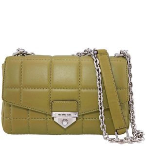 Michael KorsLadies SoHo Large Quilted Leather Shoulder Bag - Olive Green