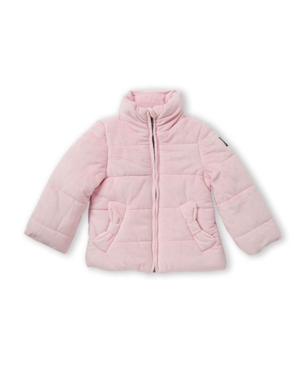 (Toddler Girls) Pink Velour Puffer Jacket