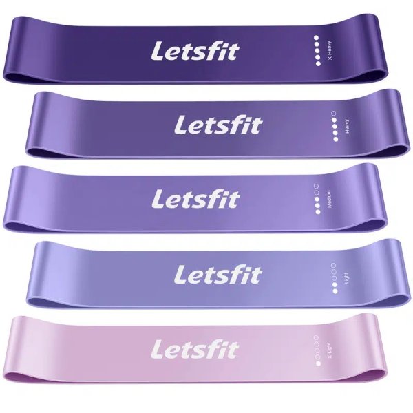 Letsfit 瑜伽乳胶拉力带 5条装
