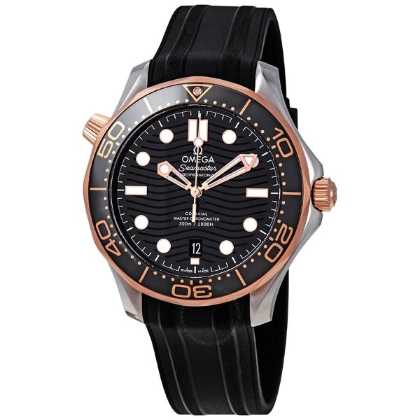Seamaster Automatic Steel & 18kt Sedna Gold Black Dial Men's Watch 210.22.42.20.01.002