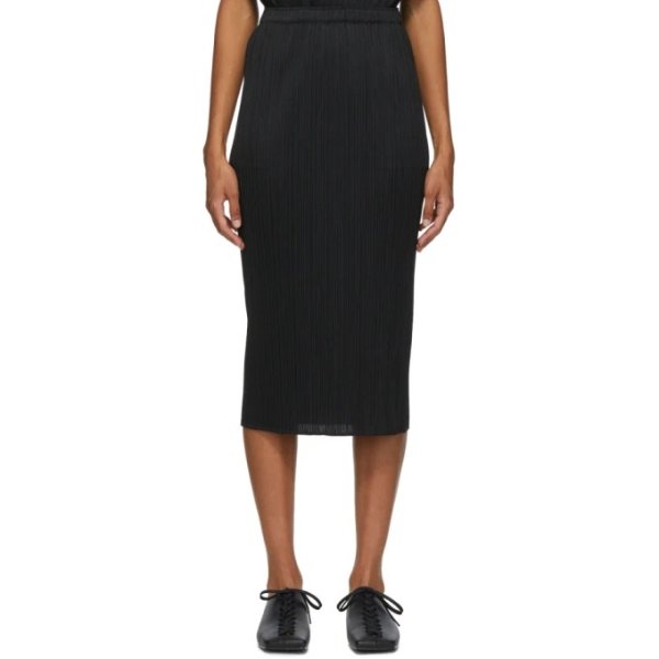 Black Basics Mid-Length Skirt