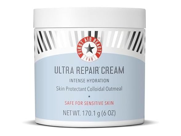 First Aid Beauty Ultra Repair Cream Intense Hydration Moisturizer for Face and Body – Rich Whipped Texture For Immediate Skin Hydration, 6 oz