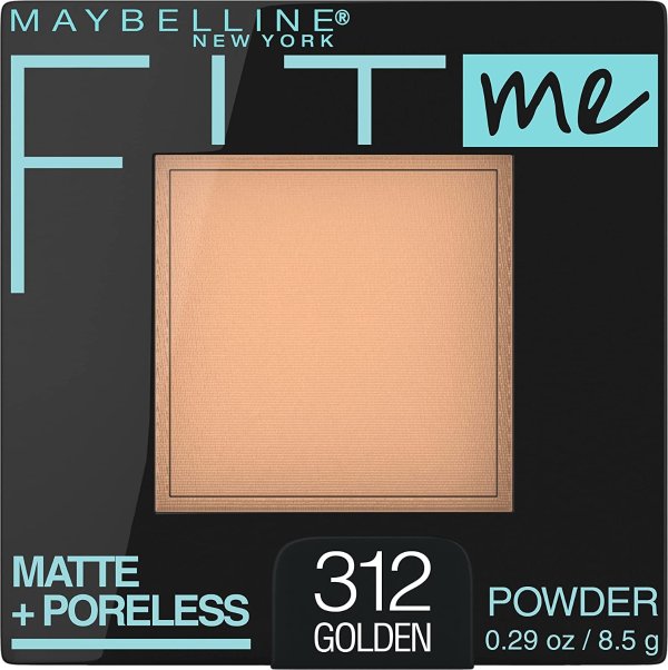  Fit Me Matte + Poreless Powder Makeup, Golden, 0.29 Ounce, Pack of 1