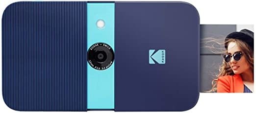Smile Instant Print Digital Camera – Slide-Open 10MP Camera w/2x3 ZINK Printer (Blue) Sticker Edition.