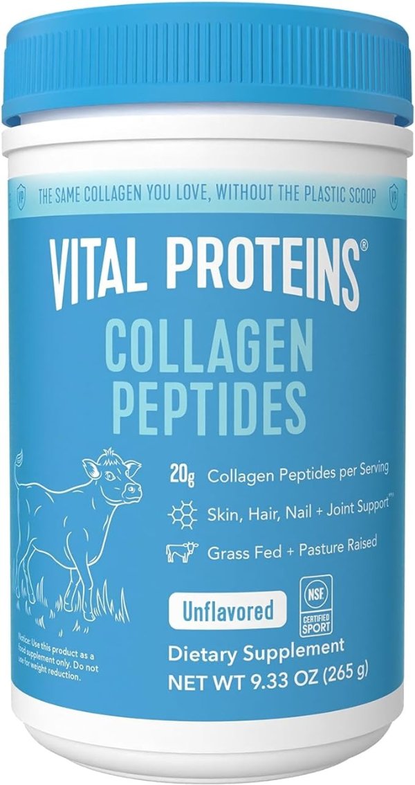 Collagen Peptides Powder, Promotes Hair, Nail, Skin, Bone and Joint Health, Unflavored 9.33 OZ