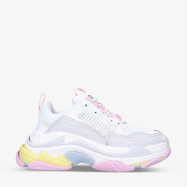 Women's Triple S faux leather and mesh low-top trainers