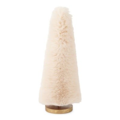 North Pole Trading Co. Snow Haven 14.5" Pink Furry Christmas Tabletop Tree