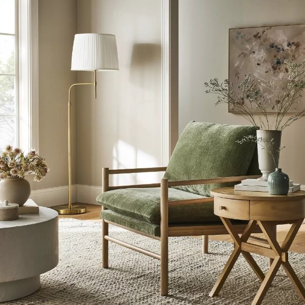 Dowel Velvet Arm Chair Light Green - Threshold™ designed with Studio McGee